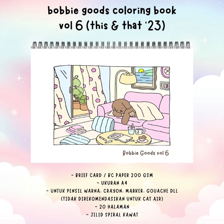 

Bobbie Goods Coloring Book Vol 6 This and That 2 halaman buku mewarnai kertas BC tebal 2 gsm KODE V1M1