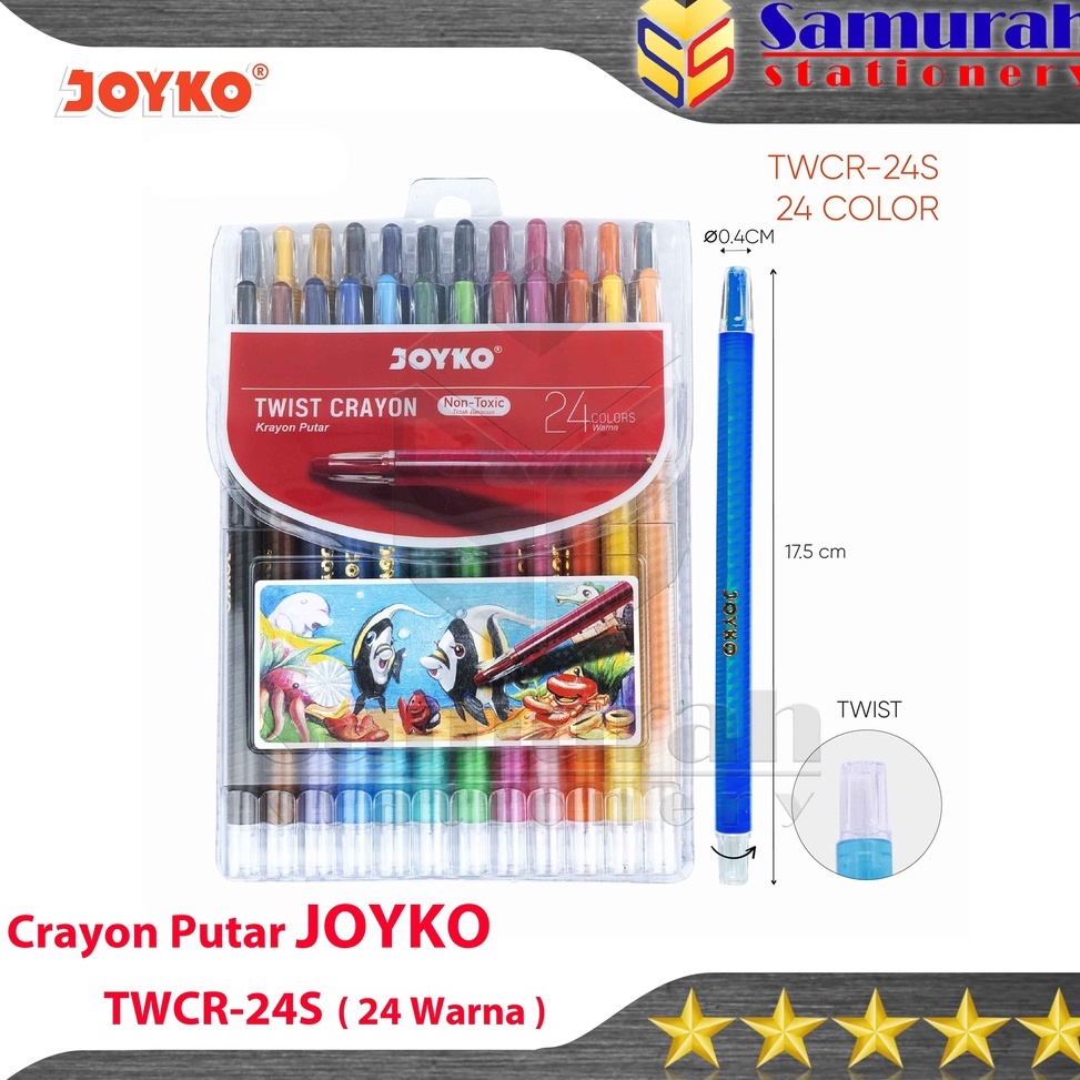 

Crayon Joyko TWCR24s 24 Colours Krayon Putar Mewarnai isi 24 Warna Twist Oil Pastel TWCR 24s KODE X9Z9