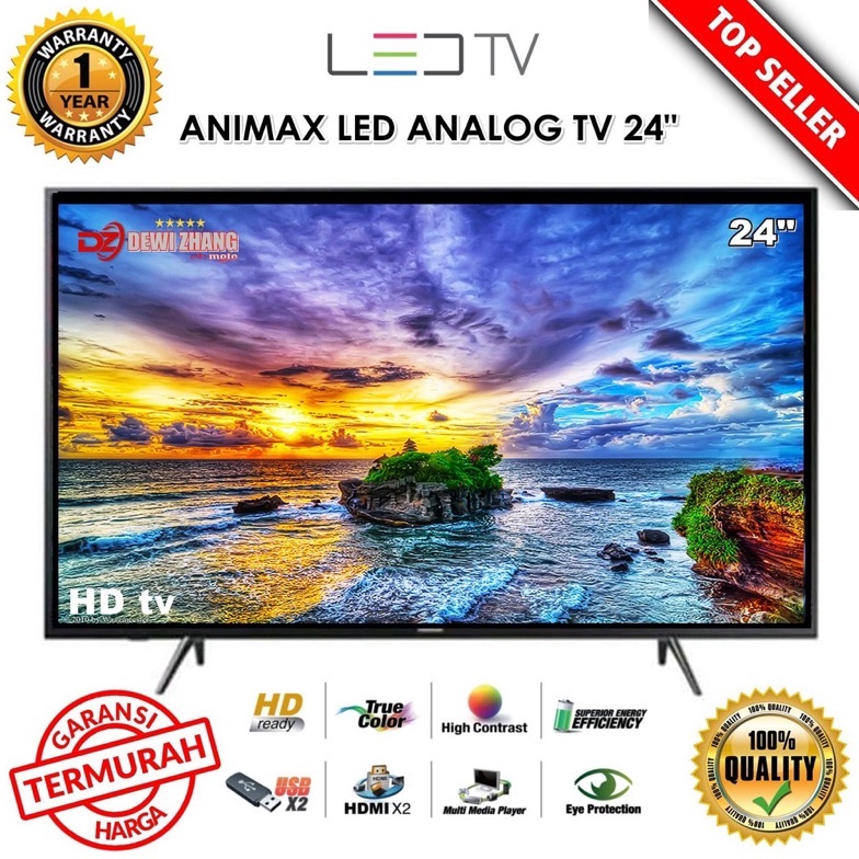 TV LED 24 INCH ANIMAX WEYON DIGITAL TV LED ANALOGDIGITALSMART LAYAR HD SUPPORT USB HDMI VGA AVBISA U