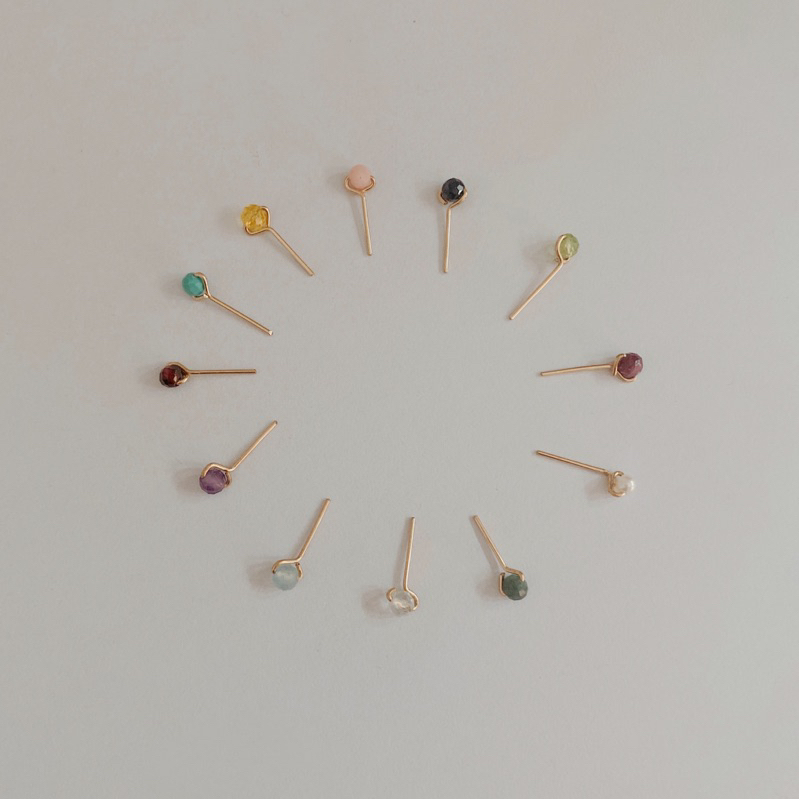 GLOSSIETHINC - Birthstone Stud Earring 14k Gold Filled