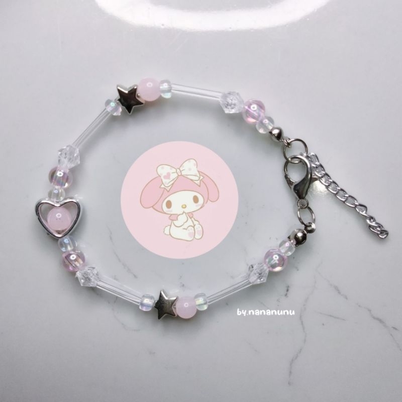 gelang manik-manik my melody cinnamoroll sanrio bracelet beads