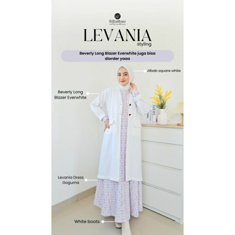 Gamis Levania Kota Kotak Kekinian Murah by Urfimutiyaro Gamis OOTD Cantik