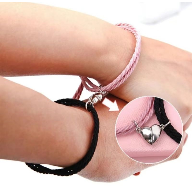 [COD] GELANG COUPLE MAGNET LOVE GELANG COUPLE PRIA WANITA GELANG FASHION KOREA