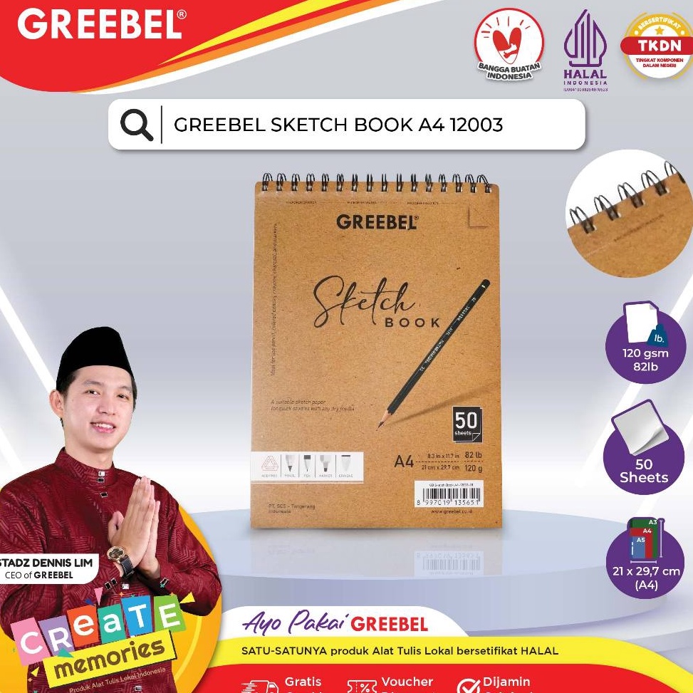 

GREEBEL SKETCHBOOK A4 123 Buku Gambar Sketsa Drawing Book KODE U5M3