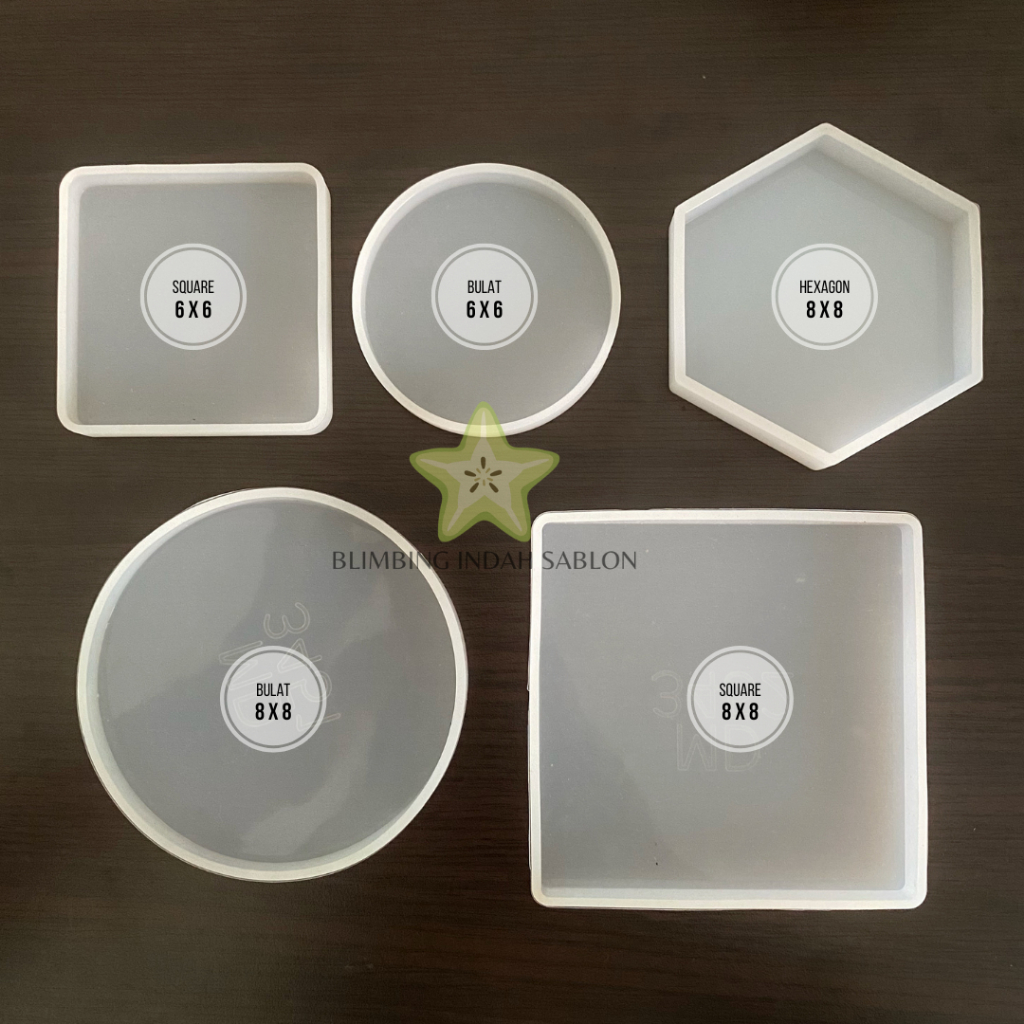Cetakan Resin Coaster Hexagon Bulat Bahan Silikon Silicone Silicon Peralatan Perlengkapan Kerajinan 