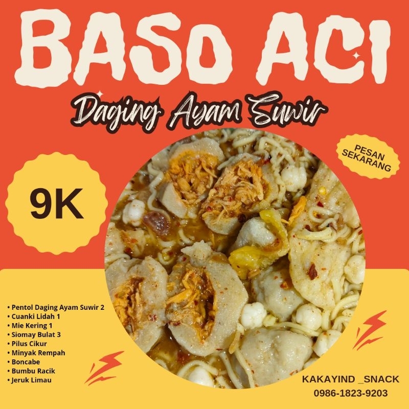 

baso Aci Daging Ayam Suwir Kakayind