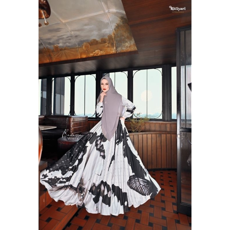 [RITZ SYARI] GAMIS SYARI TERBARU / DRESS SET PRINTING " BAVARRA SET " By Ritz Syari