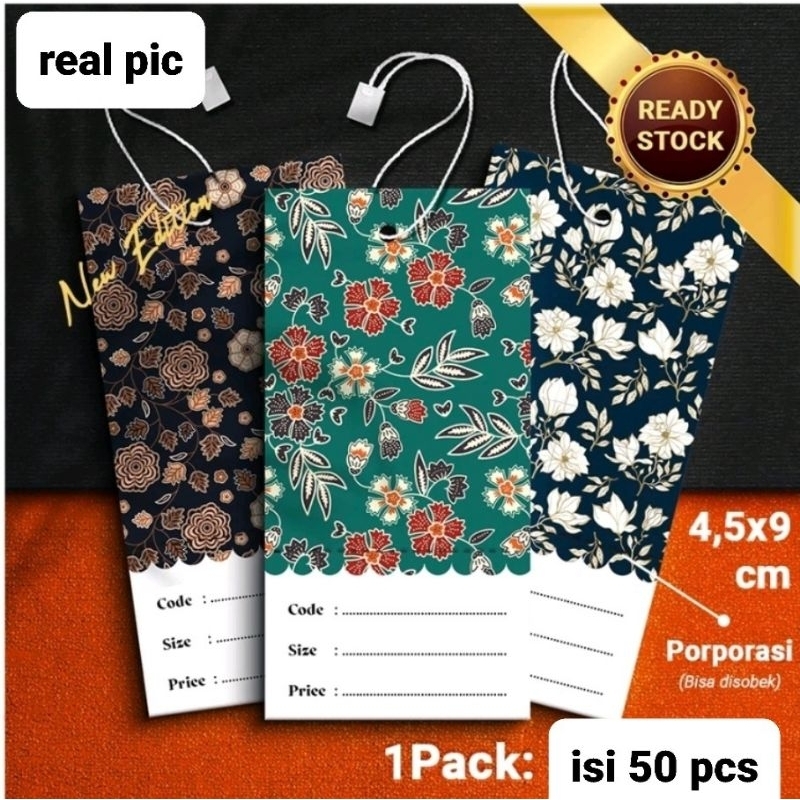 kertas/bandrol harga/label serbaguna/gantungan harga baju/gantungan pakaian/hang tag batik