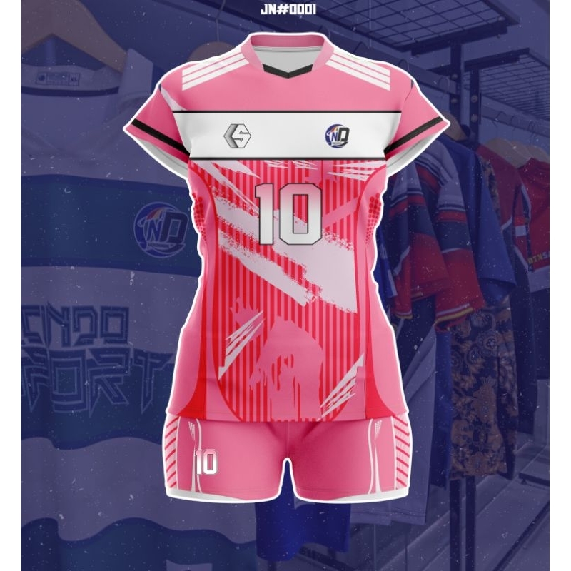 SET WANITA KAOS VOLI FULLPRINTING//JERSEY OLAHRAGA TERBARU 2024