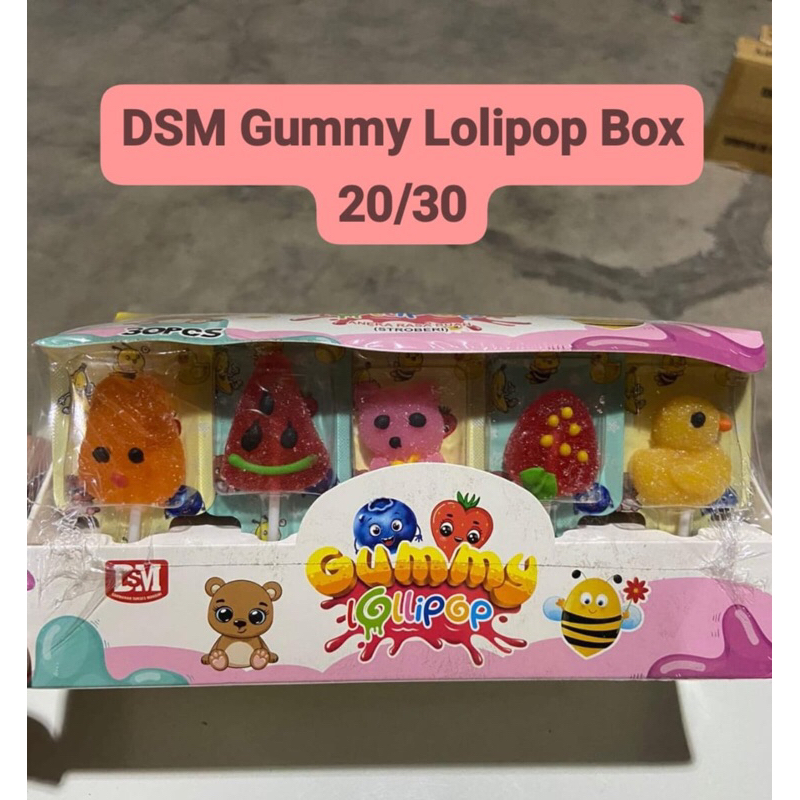 

PERMEN LUNAK GUMMY LOLLIPOP BOX PINK LOLIPOP GUMMY BOX ISI 30