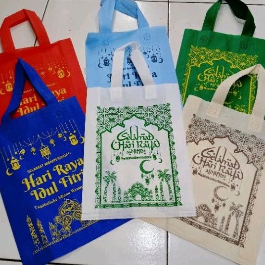 

KF7 12 pcs goodie bag tas LEBARAN HLS 25x35x1 goodie bag tas idul fitri