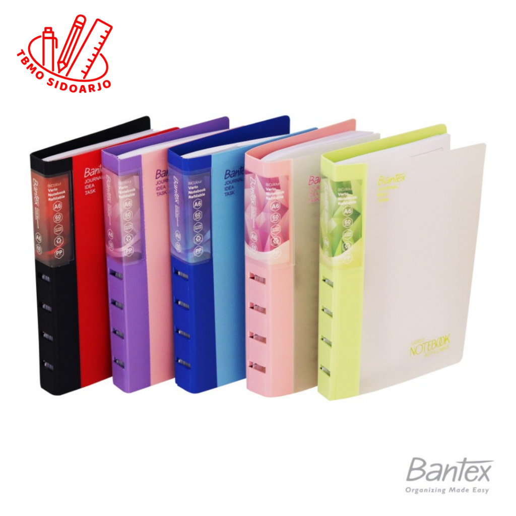 

TBMO Bantex Vario Notebook Refillable Binder A6 7 Ring 3282