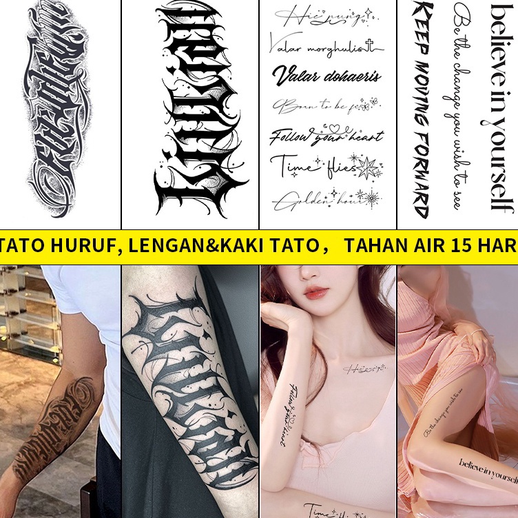 tato huruf tato lengan kaki dadatato tahan airStiker Tato Fruit Ink15 hari tato temporer anti airTat