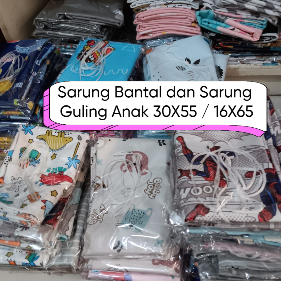 1 Set Sarung Bantal Dan Sarung Guling Anak Lembut Adem