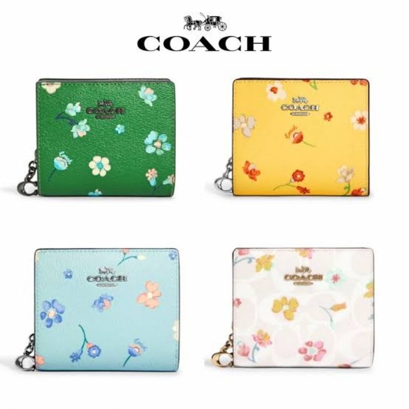 coach snap wallet flower