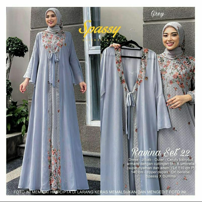 GAMIS PESTA MEWAH ELEGAN RAVINA SET / GROSIR BUSANA SURABAYA / SET WANITA / TERMURAH /ALHAYA SALUR M