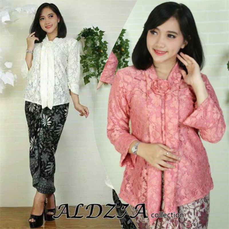 Setelan kebaya brokat floy jumbo Ld 120 kebaya kartini brukat busui kancing depan  atasan kebaya wis
