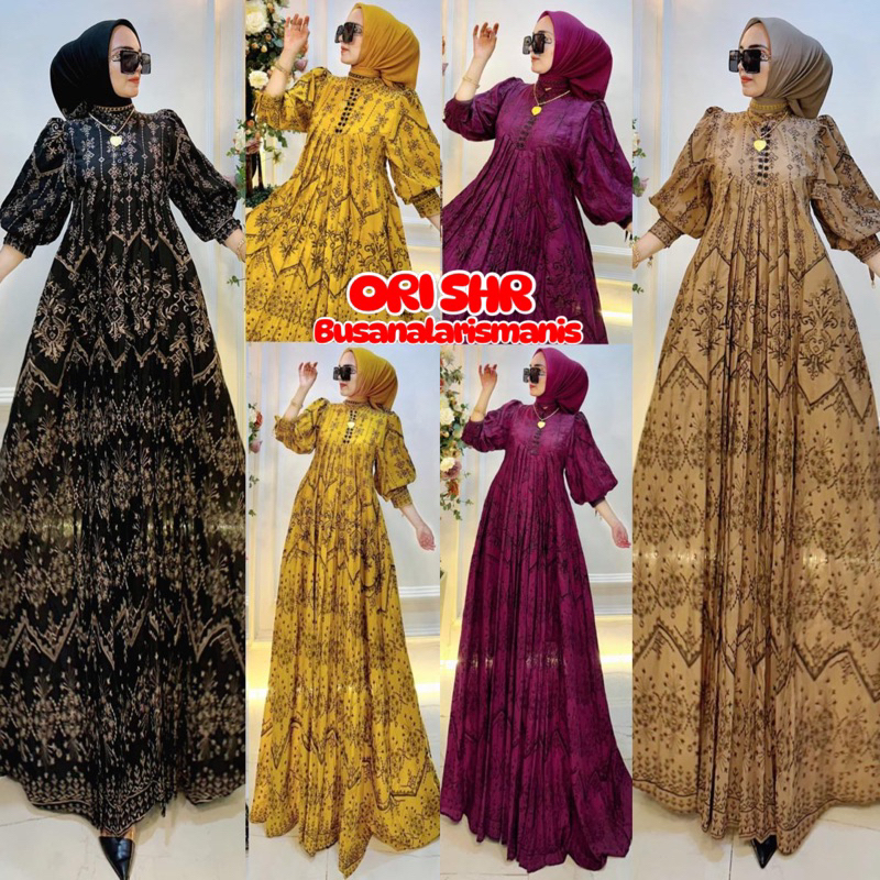 READY NEWWW REALPICT ORI SHR GAMIS BATIK BORDIR PREMIUM HIGH QUALITY