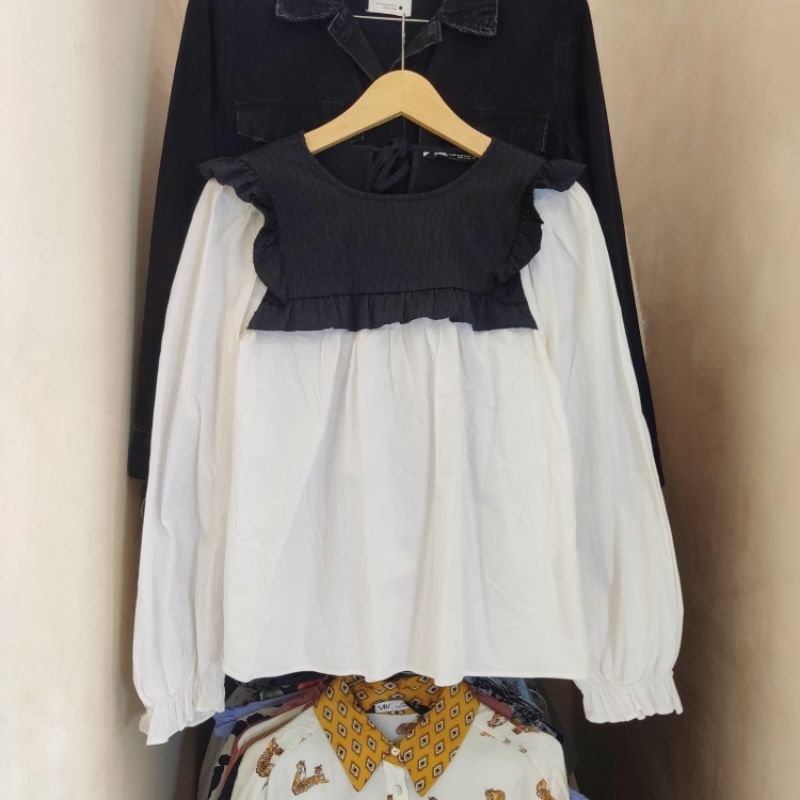 Zara blouse two tone preloved
