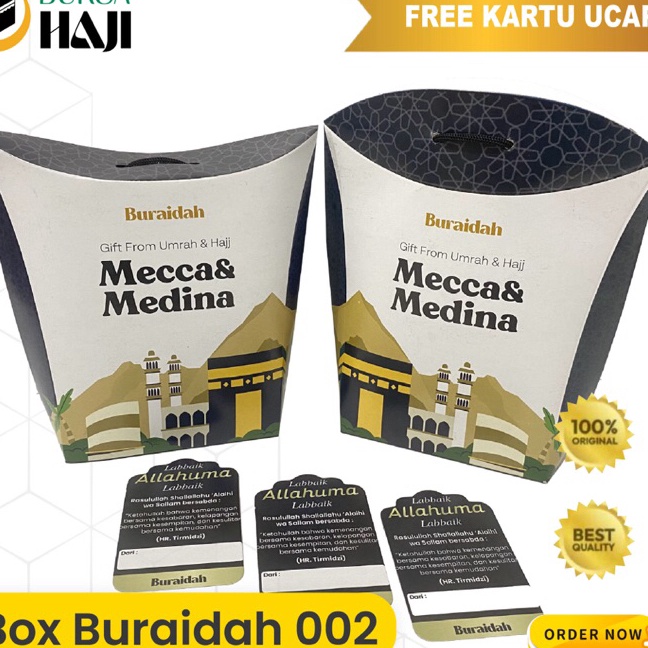 

KI3 Tas Dus Tali OlehOleh Haji Umroh isi 5 pcs Box Tali OlehOleh Haji Praktis Free Kartu Ucapan