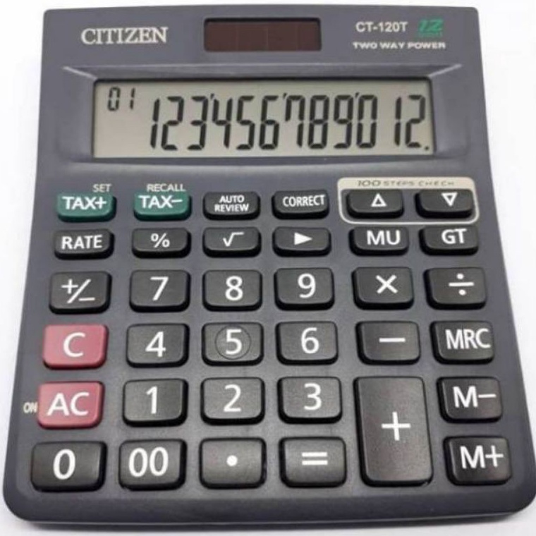 

KODE A4G TERBARU Kalkulator Dagang Ukuran Besar Citizen CT12T 12 Digit 112 STEP pencetan angka nya Empuk
