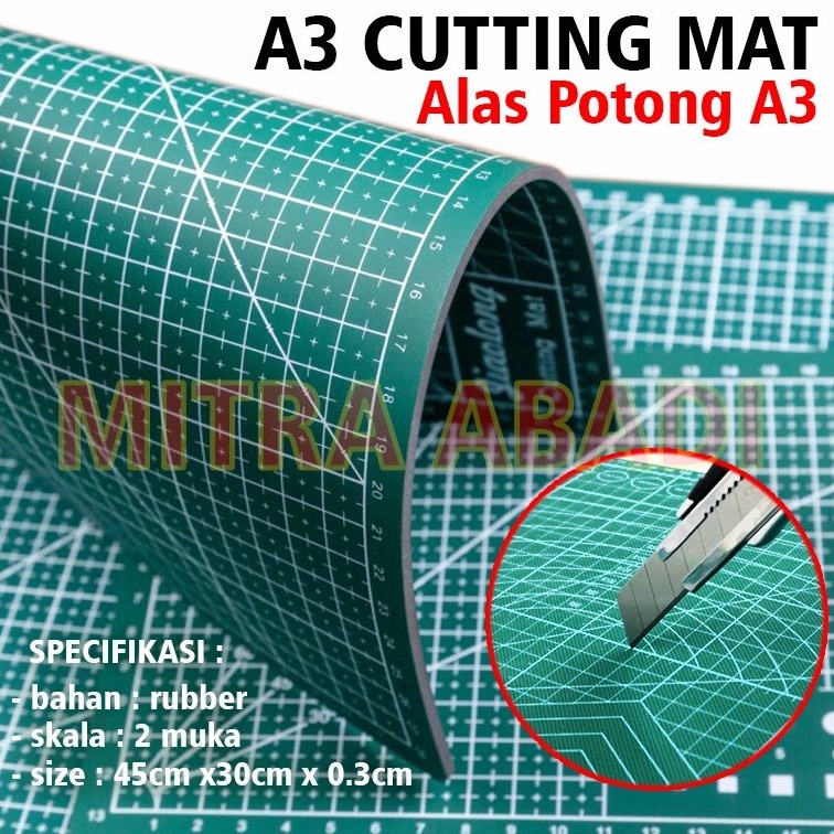 

KODE V87Y Alas Potong Work Cutting Mat Pad Ukuran A3 45 x 3 cm