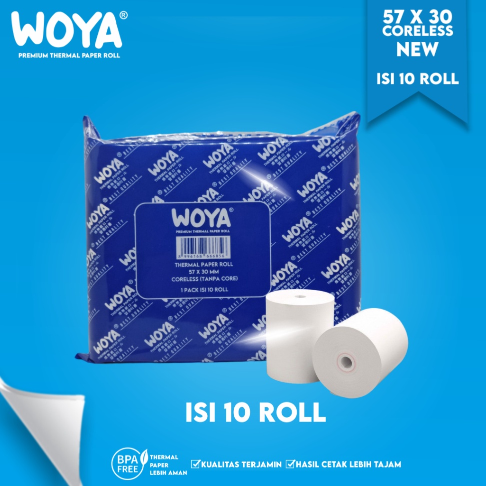 

Bestseller WOYA 1 ROLL KERTAS STRUK THERMAL PAPER ROLL 57X3 TERMAL EDC THERMAL PRINTER MINI BLUETOOTH 58MM 58X3