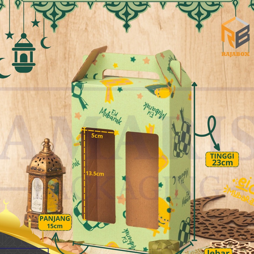 

FG2 Kardus Die Cut Tas Jinjing Isi 2 Botol ml Isi 1 Pcs DT13 Amaris Packaging