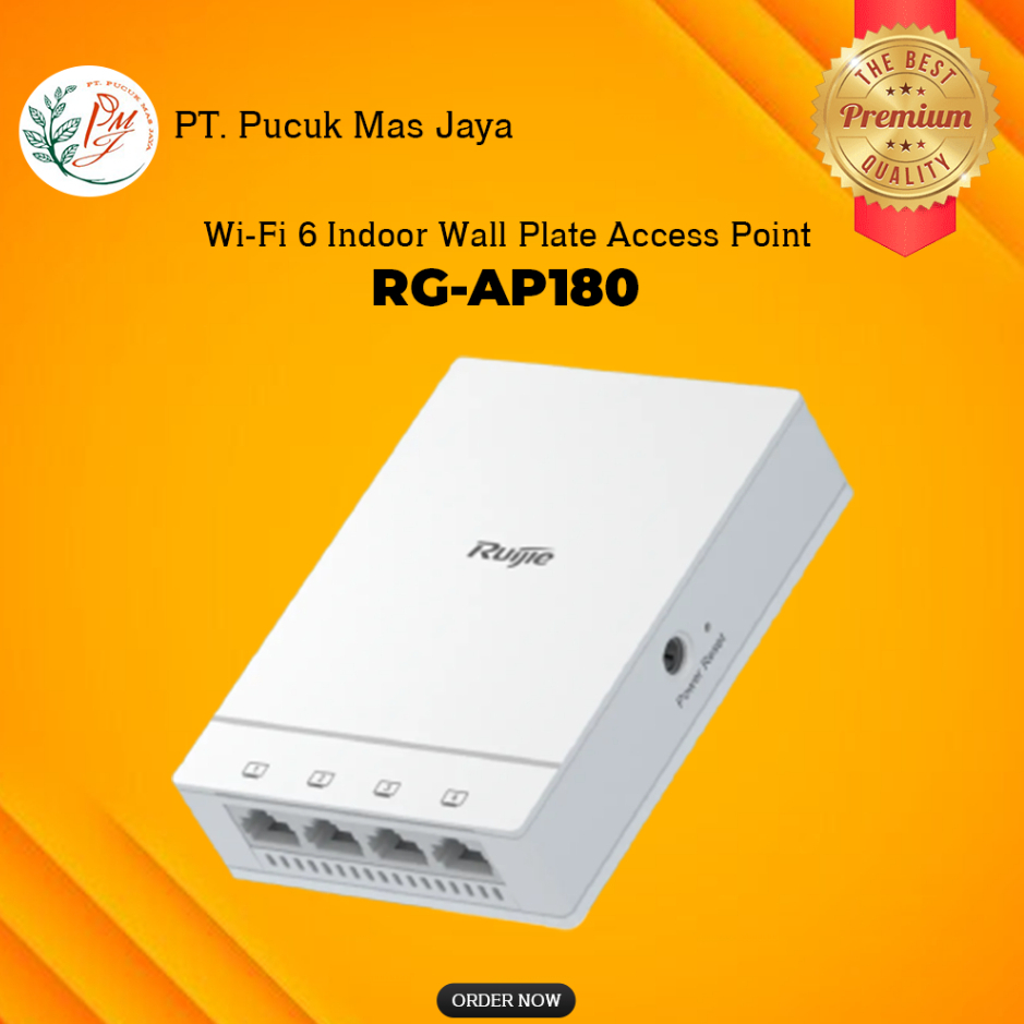 RG-AP180, Wi-Fi 6 Dual Radio 1.775 Gbps Indoor Wall Plate Wireless AP
