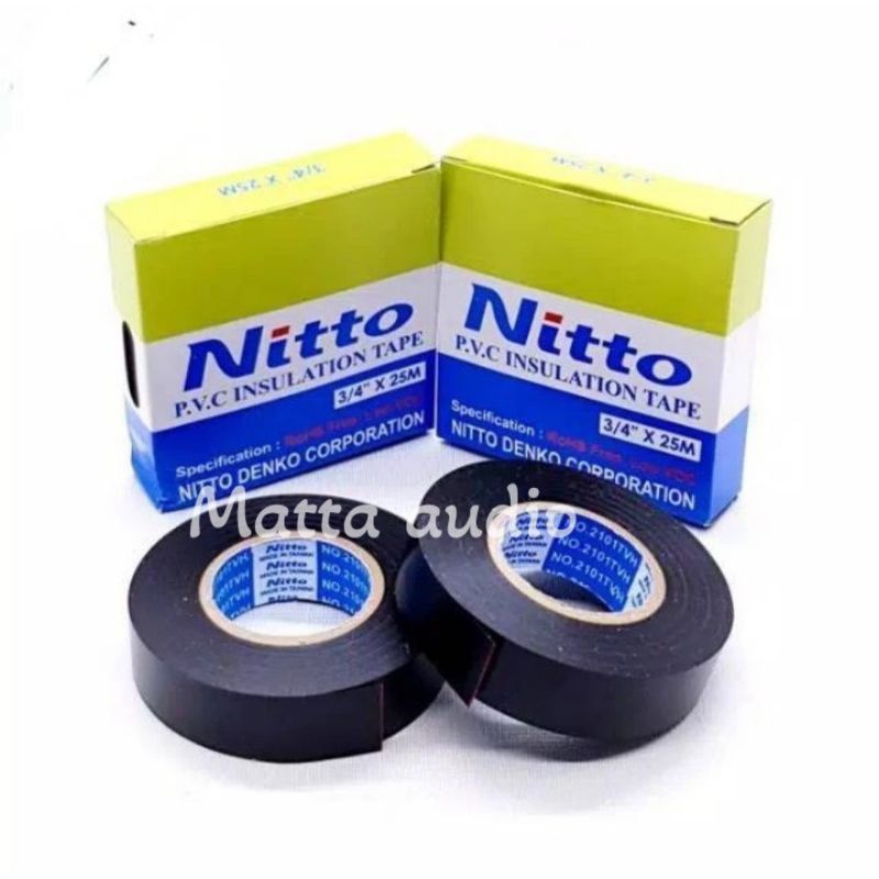 Nitto isolasi kabel listrik 3/4 25m solasi kabel listrik solasi hitam nitto tape