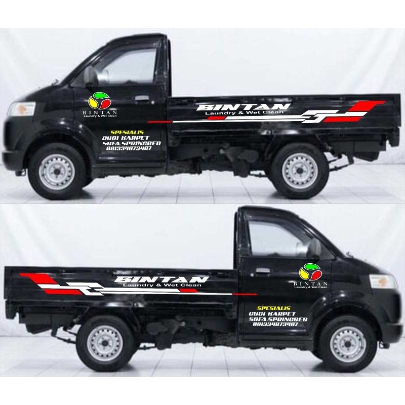 0211 cutting sticker mobil pick up APV body samping gratis tulisan pintu belkng