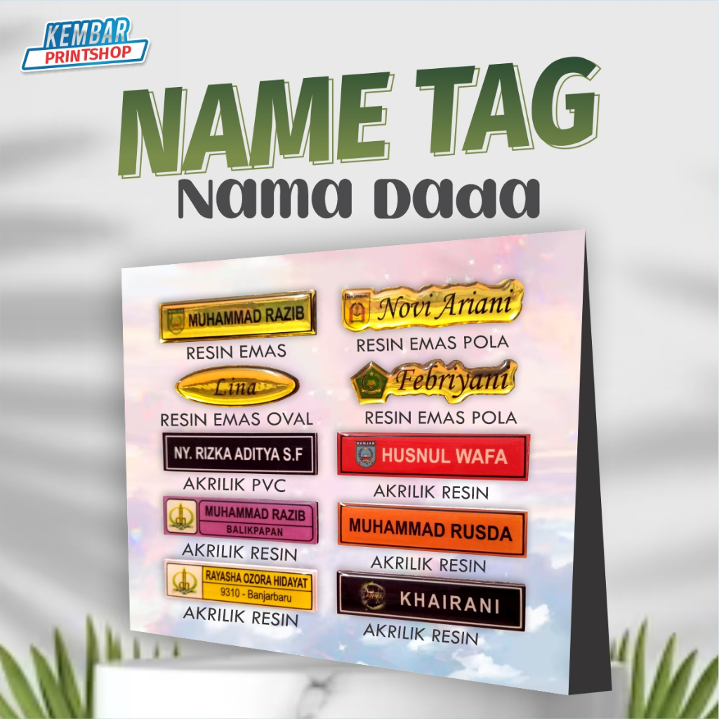 

NAME TAG NAMA DADA NAME TAG AKRILIK PROMO NAME TAG HIJAB NAME TAG SEKOLAH NAME TAG KERJA | PAPAN NAMA | NAMA DADA | NAMA DADA SEKOLAH KERJA