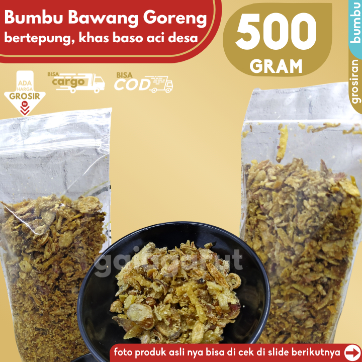 

GROSIRAN - 500g Bumbu BAWANG GORENG isi 2x250g Bertepung by GG (Bisa COD/Grosir/Kargo)