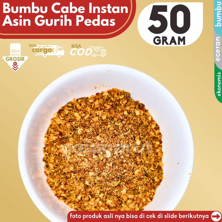 

Bubuk CABE ASIN 50gr GURIH POLOS untuk Bumbu Tunggal Keripik Basreng Viral by GG