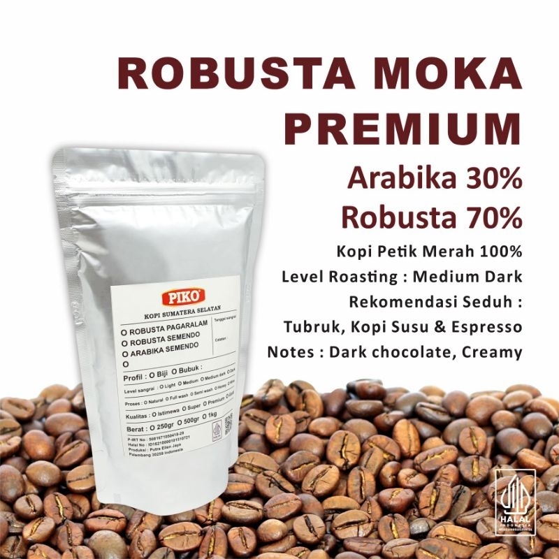 

Kopi Robusta Moka Premium 250gr Semendo Espresso Blend Biji Kopi Bubuk