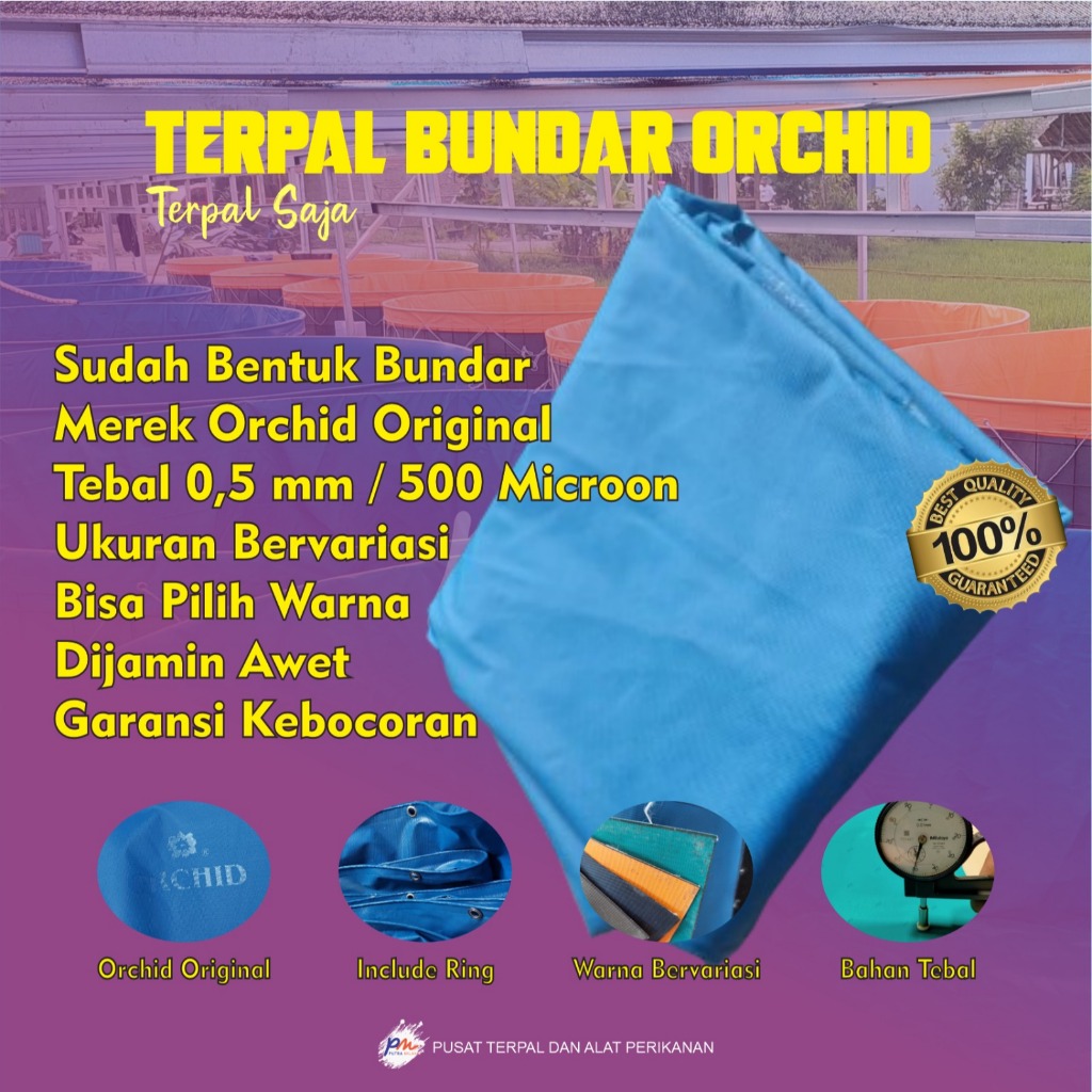 Terpal bundar Orchid Diameter 2,5 m tinggi 1,2 m / Kolam Bundar / Terpal Bundar / Terpal Orchid