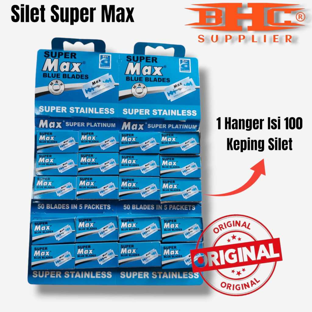 SILET  Supermax ASTRA PLATINUM ISI 100 KEPING SILET ORIGINAL SILET ALAT CU
