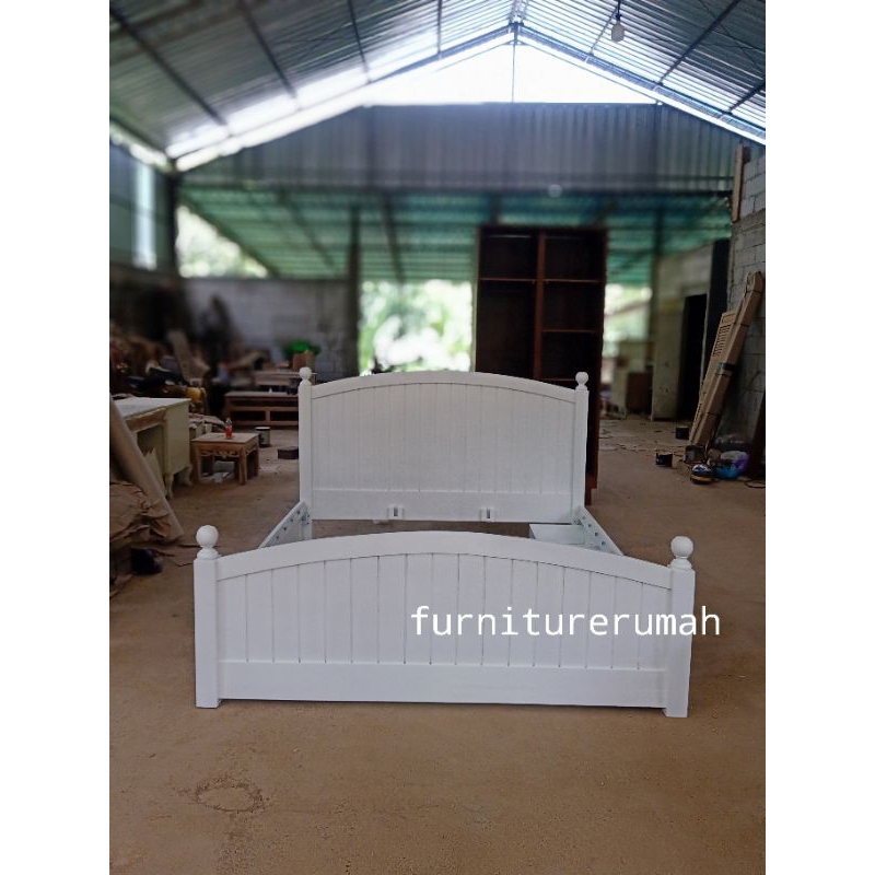 dipan tempat tidur minimalis laci Duco putih, dipan ranjang tidur minimalis Duco putih