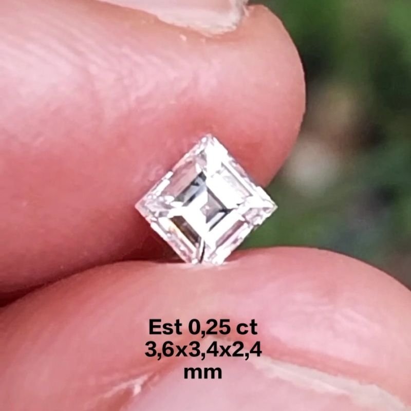 0,25 Carat Natural Emerald Cut Diamond - Berlian Asli Banjar