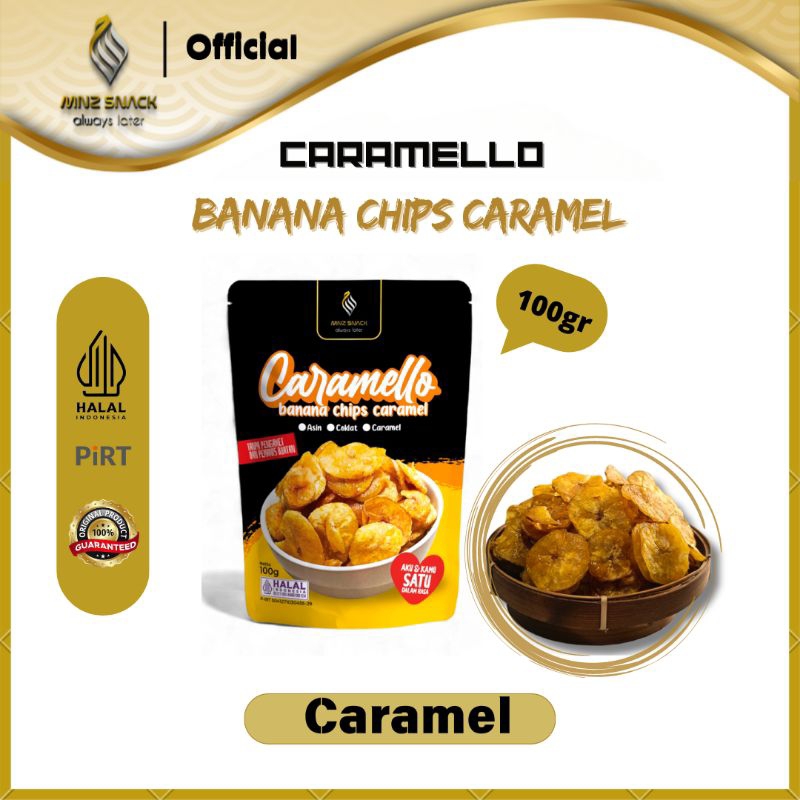 

MNZSNACK CARAMELLO Keripik Pisang Caramel 100gr Snack Cemilan makanan ringan Kripik pisang karamel keripik pisang manis