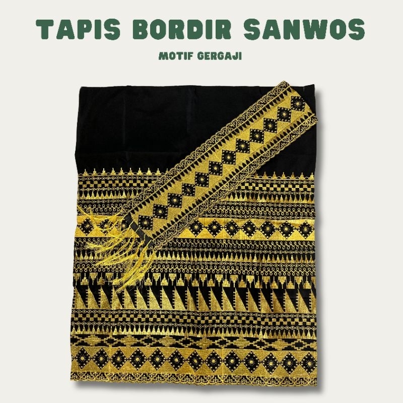 Kain Tapis bordir lampung bahan sanwos 3 tingkat - Motif Gergaji