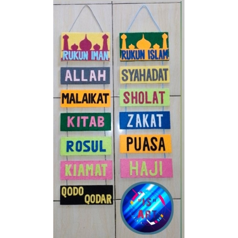 Rukun Iman/islam/Hiasan dinding/Aksesoris/kerajinan kain flanel