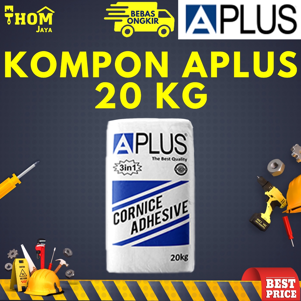 KOMPON GIPSUM / PLAMIR TEMBOK / DEMPUL PLAFON - 20 KG - A PLUS