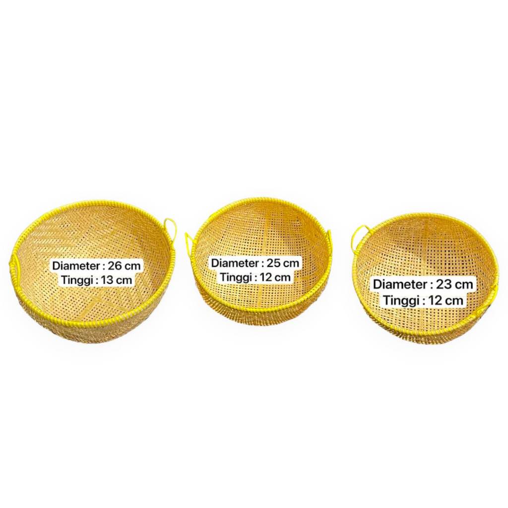 1 Set Isi 3 Ayakan Saringan Kalo Tompo Tanggok Bambu Serbaguna Tempat Wadah Penyimpanan  Nasi Dari B