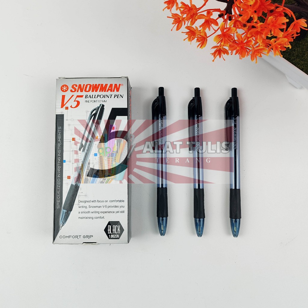 

1pcs Pulpen Snowman V5 Pena Ballpoint Snowman