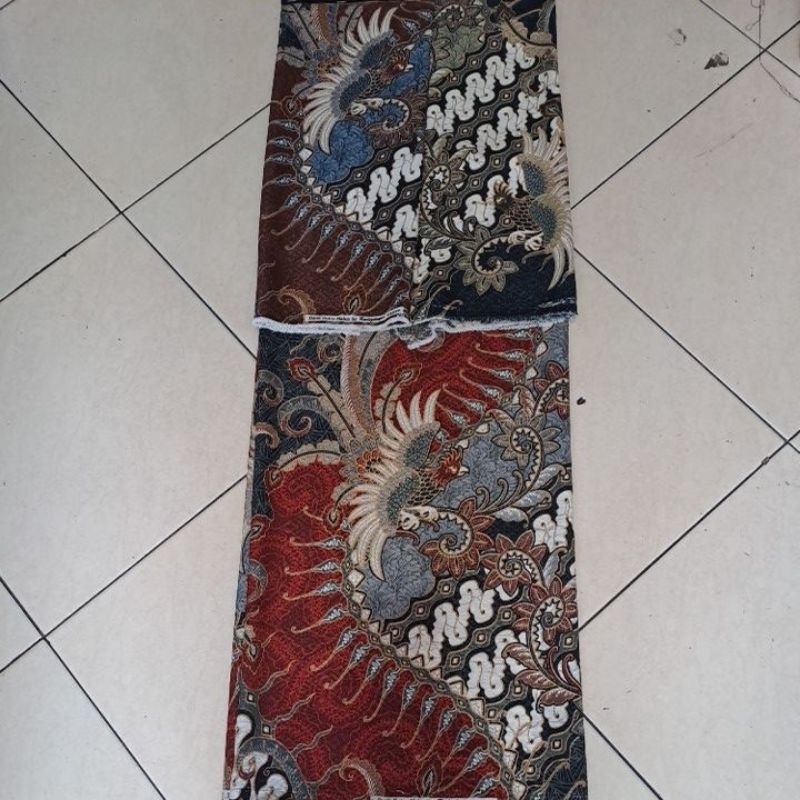 kain batik meteran bahan dobby motif rejeng kombinasi pola burung