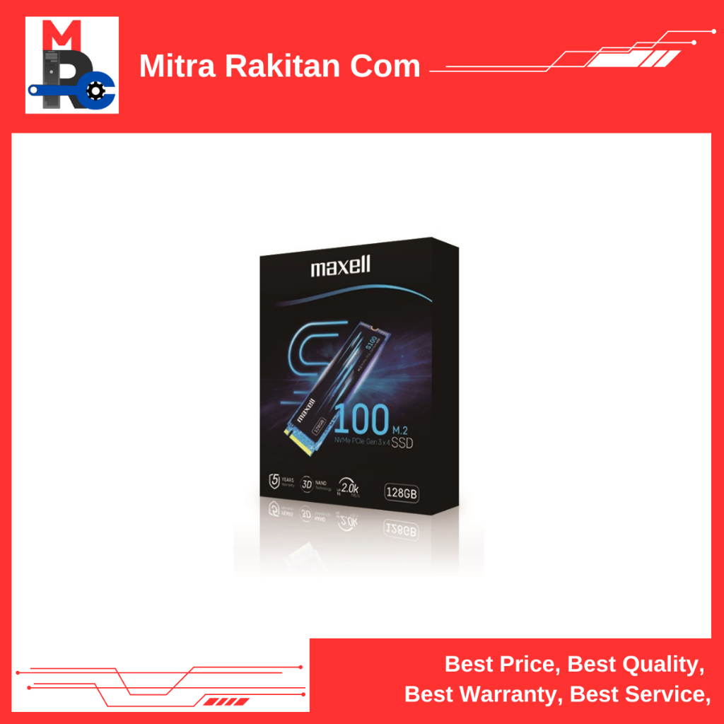 Maxell SSD NVME 128GB Pcle Gen 3X4 Produk Original Garansi Resmi 5 Thn