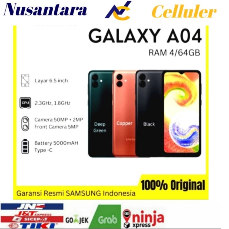 HP SAMSUNG GALAXY A04 RAM 4 GB ROM 64 GB[Samsung A04 4/64 GB]Garansi Resmi