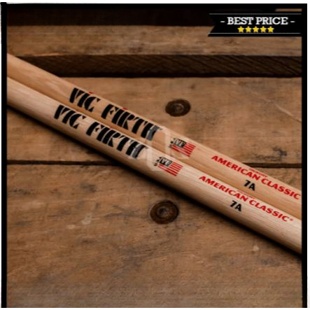 Stik Stick Pemukul Drum Vic Firth AMERICAN CLASSIC 7A Wood Tip Series