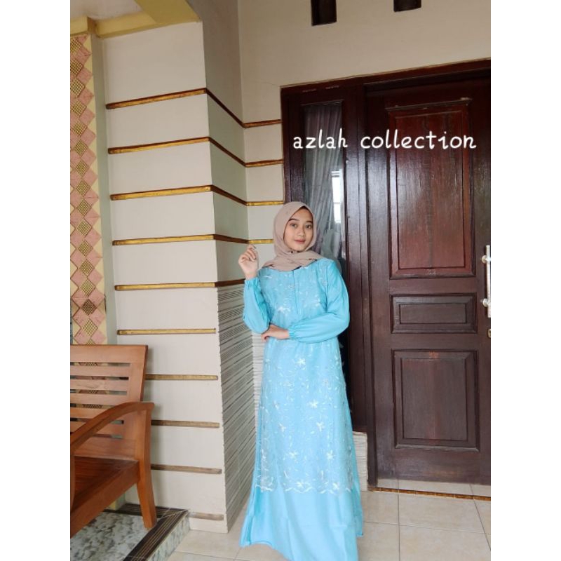 Gamis pesta brukat tile mutiara busui terbaru/gamis kondangan pesta elegan